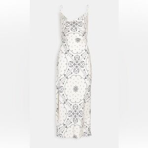Lioness Walk the Line Midi Dress in cream/black bandana print 
Size XS